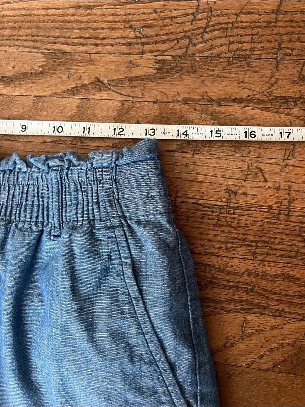 Women’s J.Crew Re-Imagined Chambray Elastic-Waist Skirt - Blue